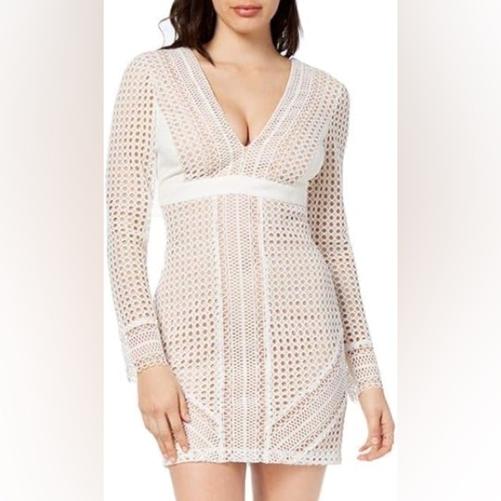 Revolve Bardot lidia lace dress in ivory| size M/8